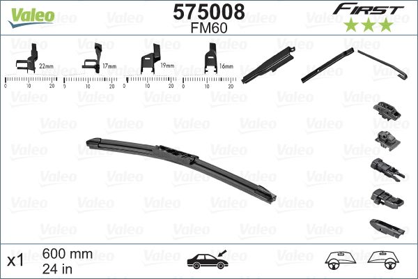 Ablaktörlő lapát Valeo First Multiconnection 600mm