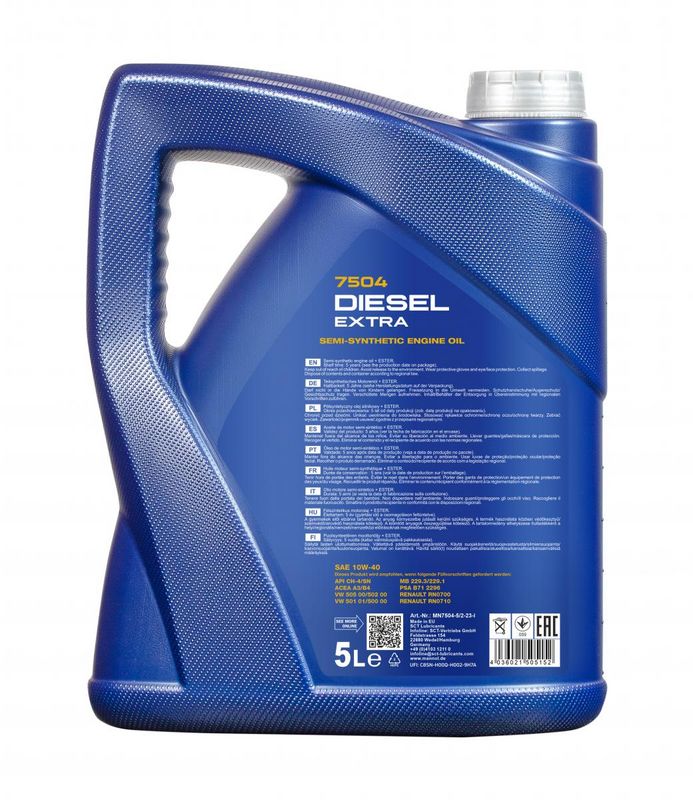Motorolaj 10W-40 5L MANNOL Diesel Extra 10W-40 7504