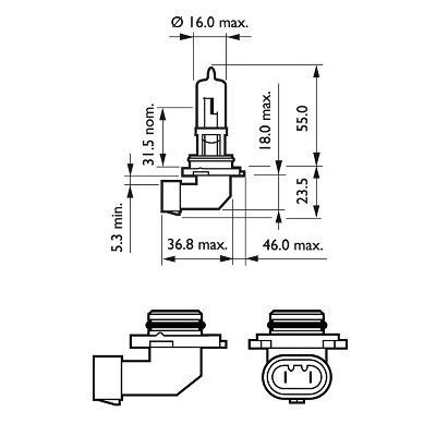 Izzó HB3 12V 60W P20d PREMIUM (BLISTER) 9005 PRB1