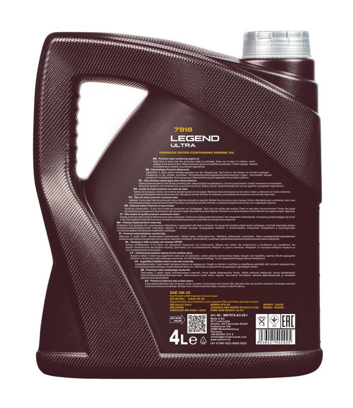 Motorolaj 0W-20 4L MANNOL Legend Ultra 0W-20 7918