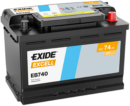 Akkumulátor Exide Excell EB740 74Ah 680A J+