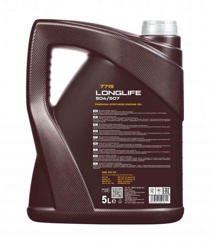 Motorolaj 5W-30 5L MANNOL Longlife 504/507 5W-30 7715