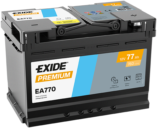 Akkumulátor Exide Premium EA770 77Ah 760A J+