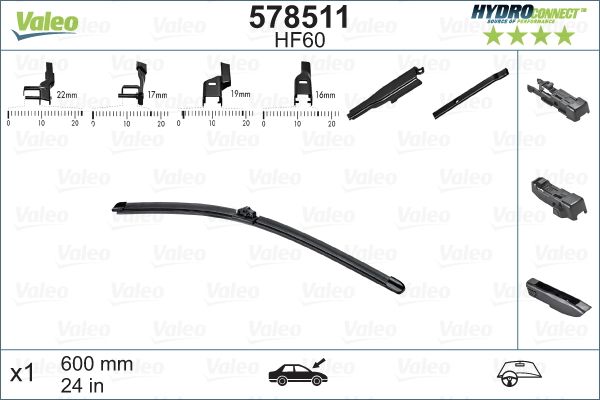 Valeo HydroConnect ablaktörlő  24/600 mm (HF60)" 