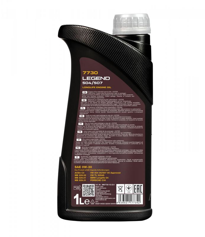 Motorolaj 0W-30 1L MANNOL Legend 504/507 0W-30 7730