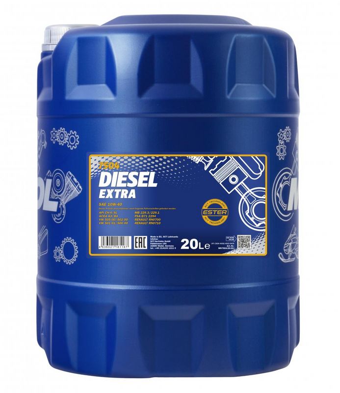 Motorolaj 10W-40 20L MANNOL Diesel Extra 10W-40 7504