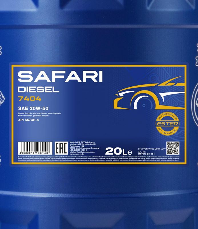 Motorolaj 20W-50 20L MANNOL Safari 20W-50 7404