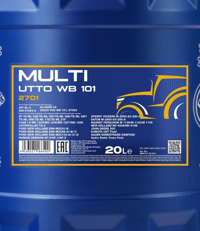Motorolaj 20L MANNOL Multi UTTO WB 101 2701