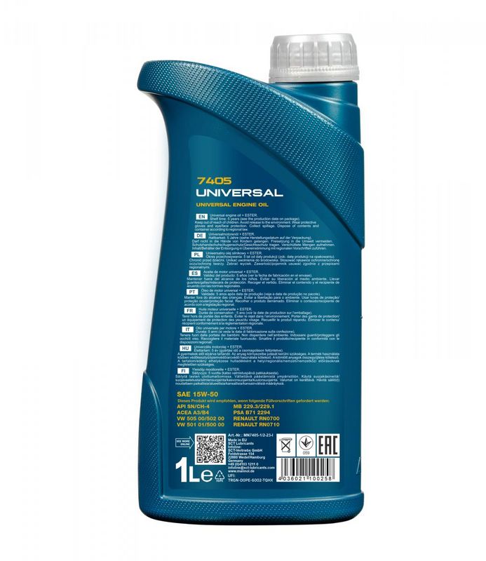 Motorolaj 15W-40 1L MANNOL Universal 15W-40 7405