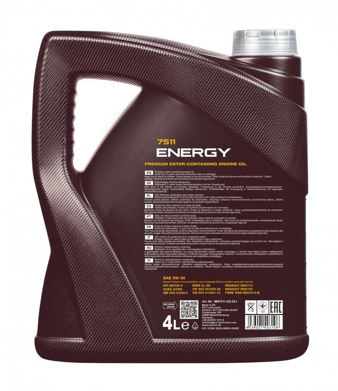 Motorolaj 5W-30 4L MANNOL Energy 5W-30 7511