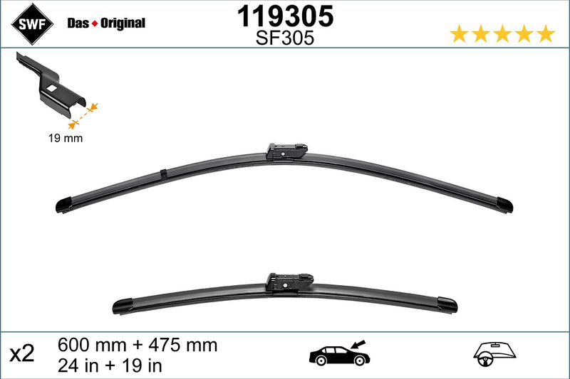 SWF Visioflex Flat Blades 119 305 SWF Visioflex Flat Blades 119