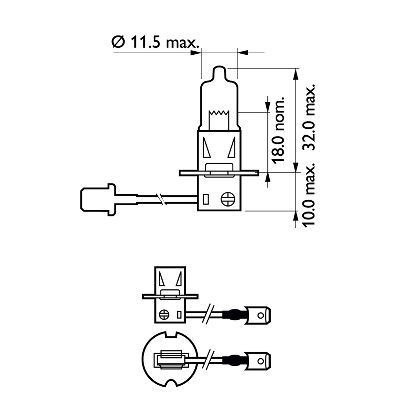 Izzó H3 12V 55W PK22s PREMIUM (BLISTER) 12336 PRB1