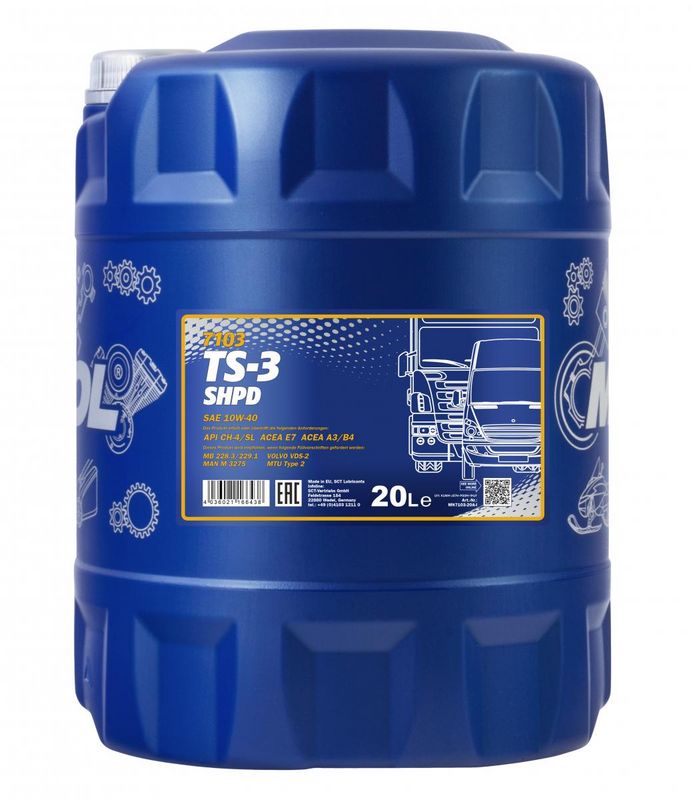 Motorolaj 10W-40 20L MANNOL TS-3 SHPD 10W-40 7103