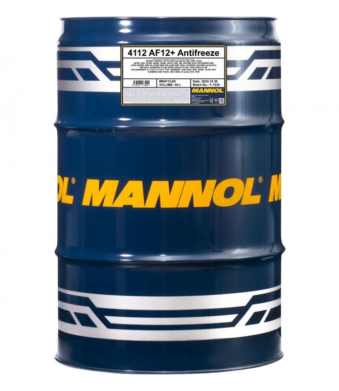 Fagyálló folyadék piros 60L MANNOL Antifreeze AF12+ Longlife 4112