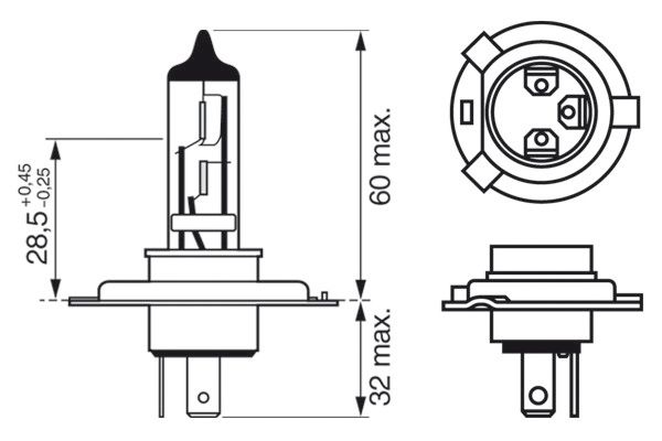 Izzó H4 12V 60/55W P43t (BLISTER) 1987301001