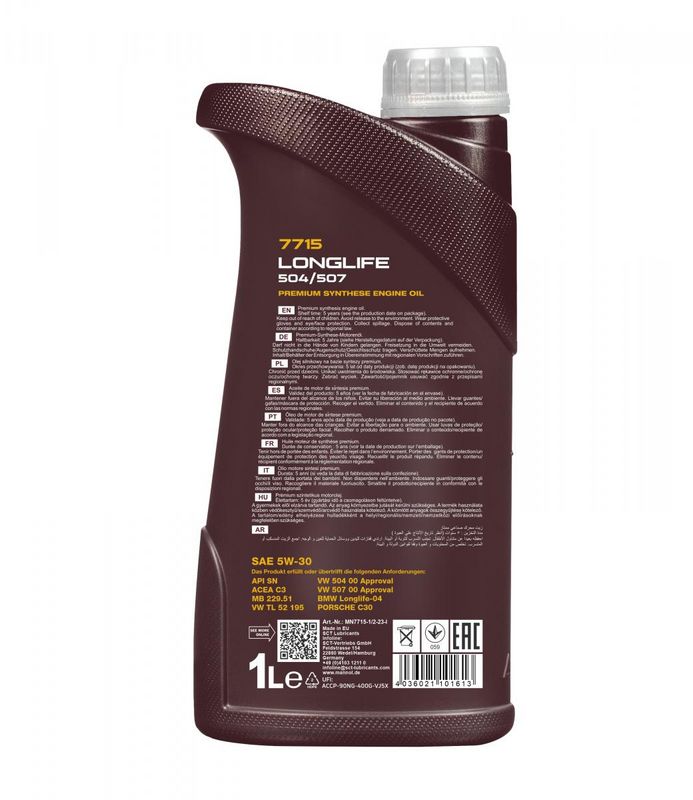 Motorolaj 5W-30 1L MANNOL Longlife 504/507 5W-30 7715