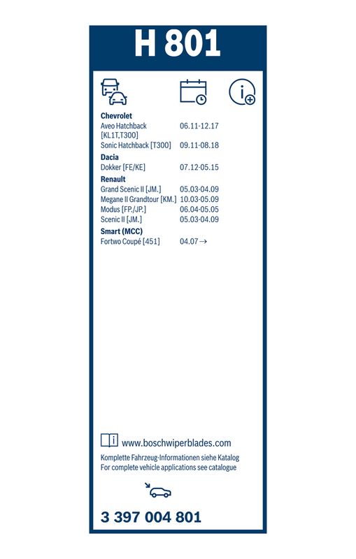 Twin ablaktörlő H801 