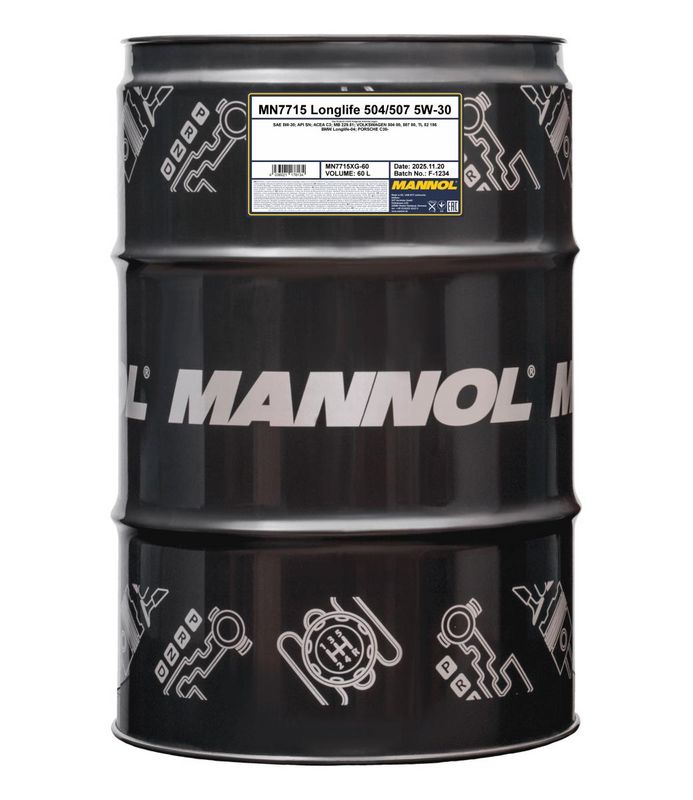 Motorolaj 5W-30 60L MANNOL Longlife 504/507 5W-30 7715