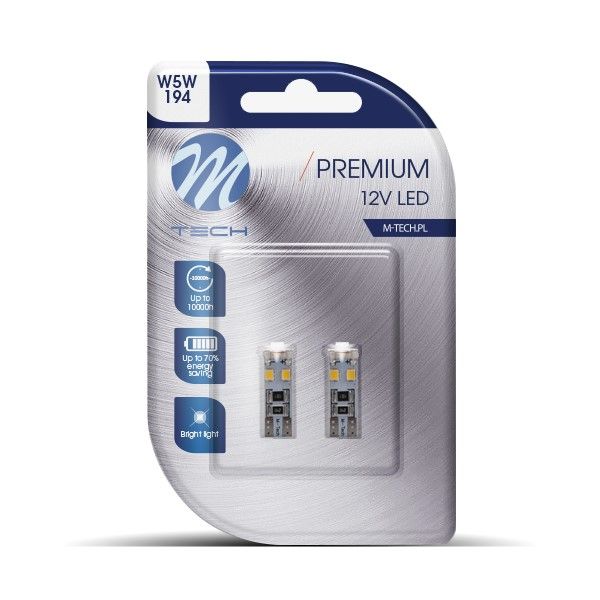 M-Tech T10 LED P 8x3528 SMD Can-Bus fehér színű (pár) 