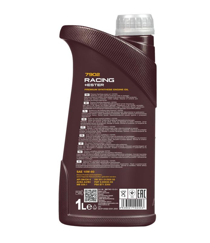 Motorolaj 10W-60 1L MANNOL Racing + Ester 10W-60 7902