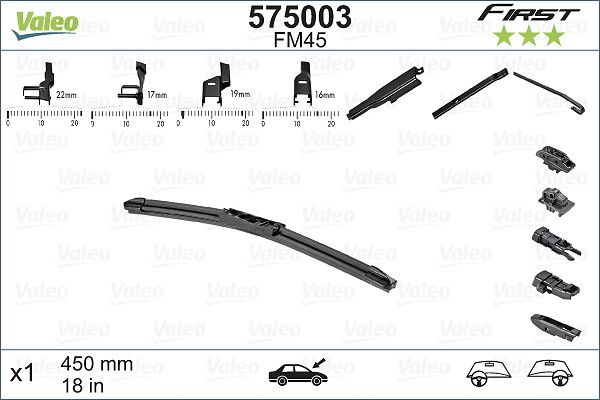 Ablaktörlő lapát Valeo First Multiconnection 450mm