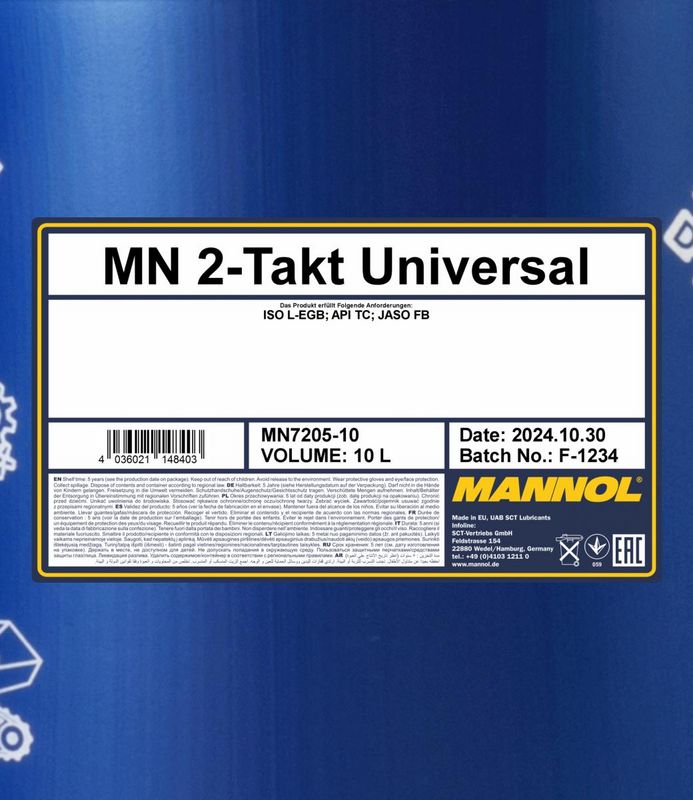 Motorolaj 2T 10L MANNOL 2-Takt Universal 7205