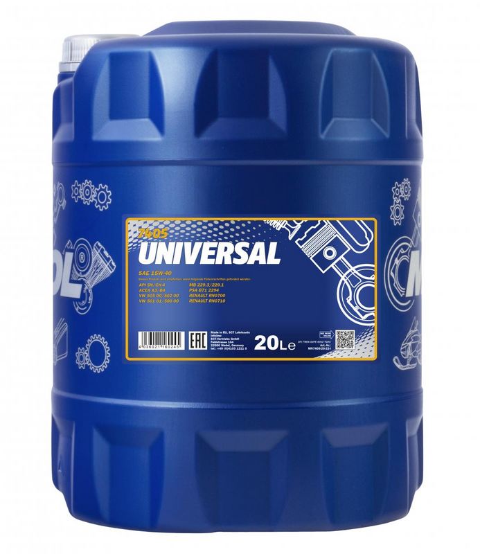 Motorolaj 15W-40 20L MANNOL Universal 15W-40 7405