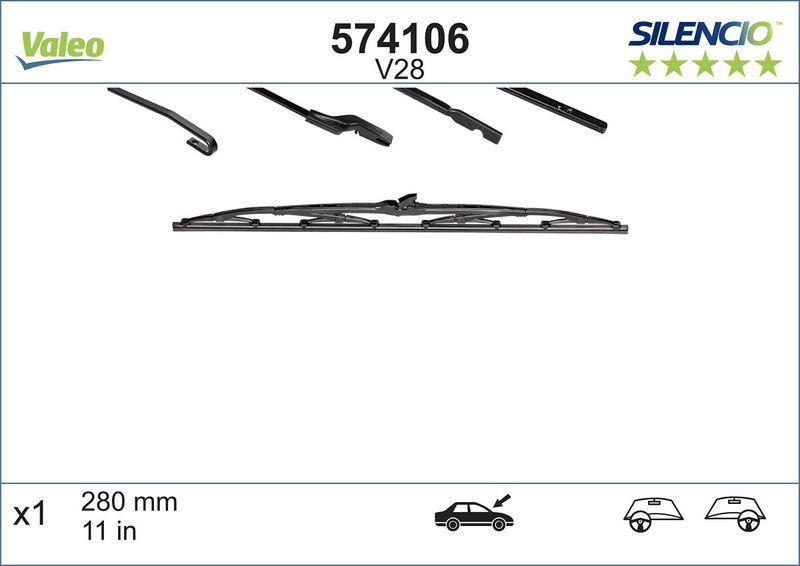 Ablaktörlő lapát Valeo Silencio V28 280mm