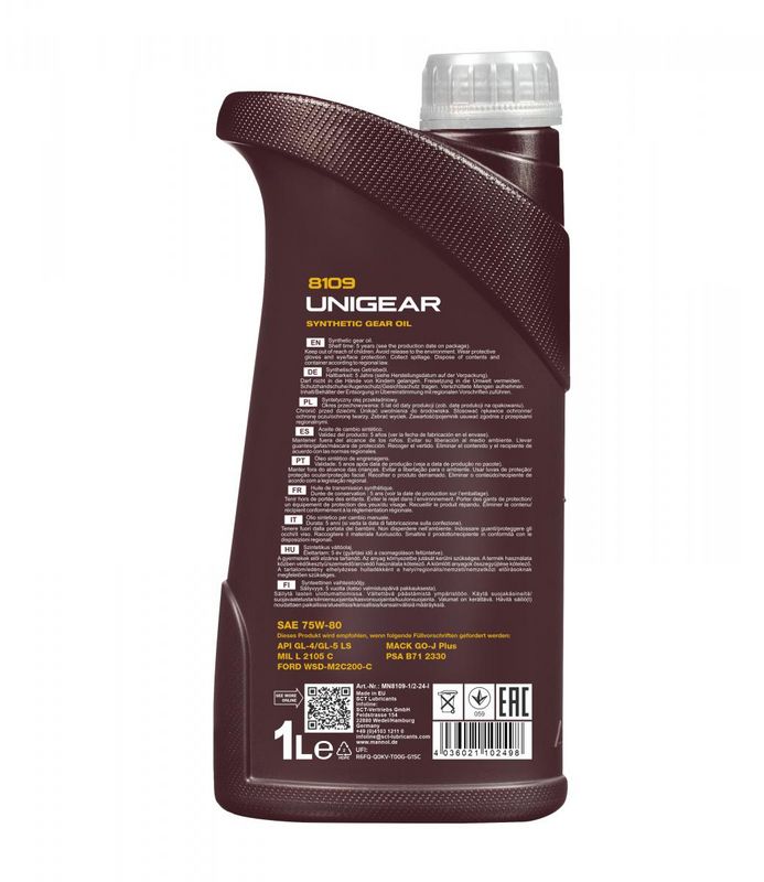 Váltóolaj 1L MANNOL Unigear 75W-80 GL-4/GL-5 LS 8109