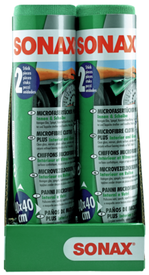 Sonax Microfasertücher Plus Innen+Scheibe Belső Mikroszálas Kendő 2db 