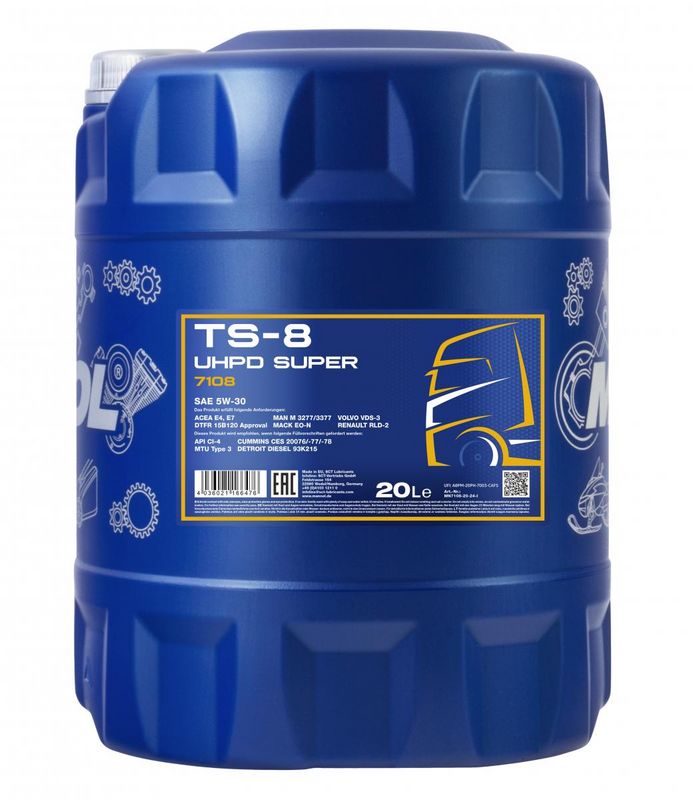 Motorolaj 5W-30 20L MANNOL TS-8 UHPD 5W-30 Super 7108