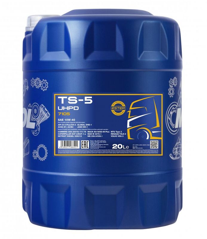 Motorolaj 10W-40 20L MANNOL TS-5 UHPD 10W-40 7105
