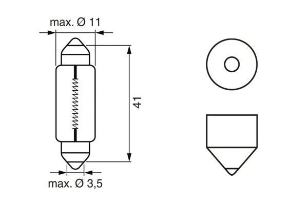 Izzó SV8,5 12V 5W 11/41mm 1987302225
