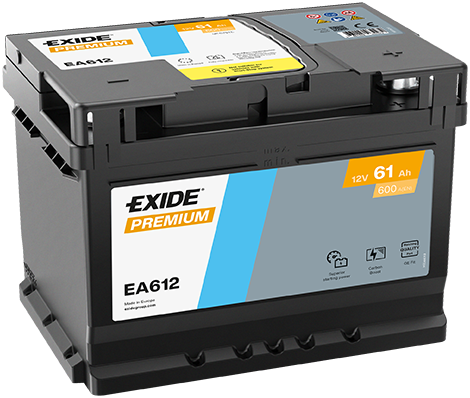 Akkumulátor Exide Premium EA612 61Ah 600A J+