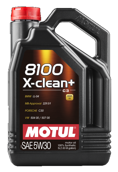 Motorolaj 5W-30 5L MOTUL 8100 X-clean + 5W-30 5L