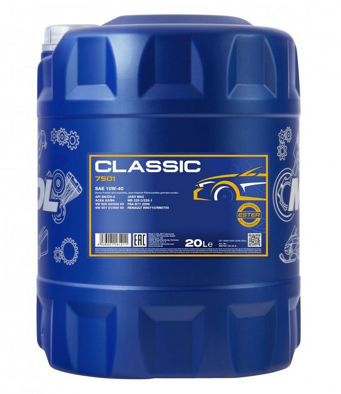Motorolaj 10W-40 20L MANNOL Classic 10W-40 7501