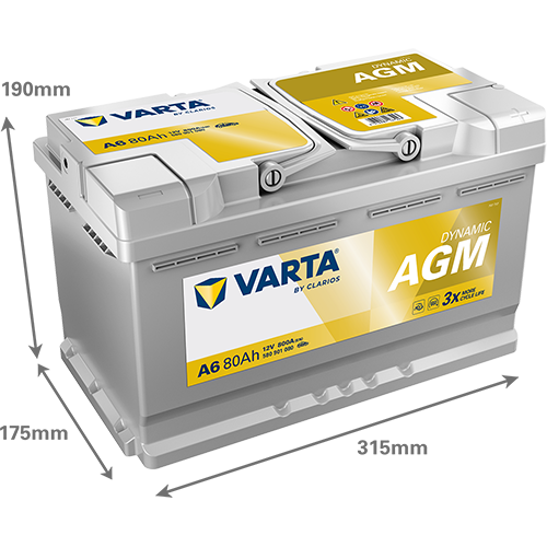 Akkumulátor VARTA DYNAMIC AGM 12V 80Ah 800A Jobb+