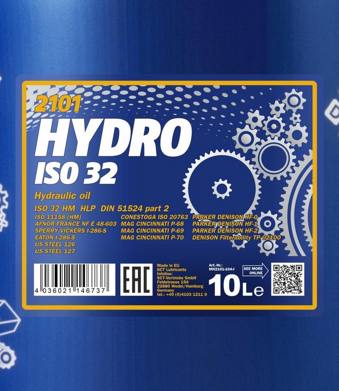 Hidraulika olaj 10L MANNOL Hydro ISO 32 2101