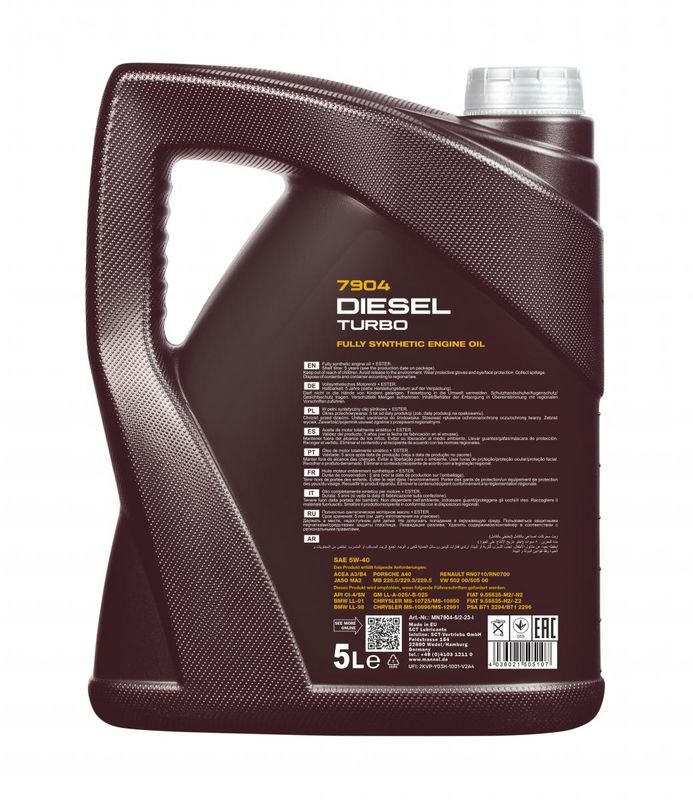Motorolaj 5W-40 5L MANNOL Diesel Turbo 5W-40 7904